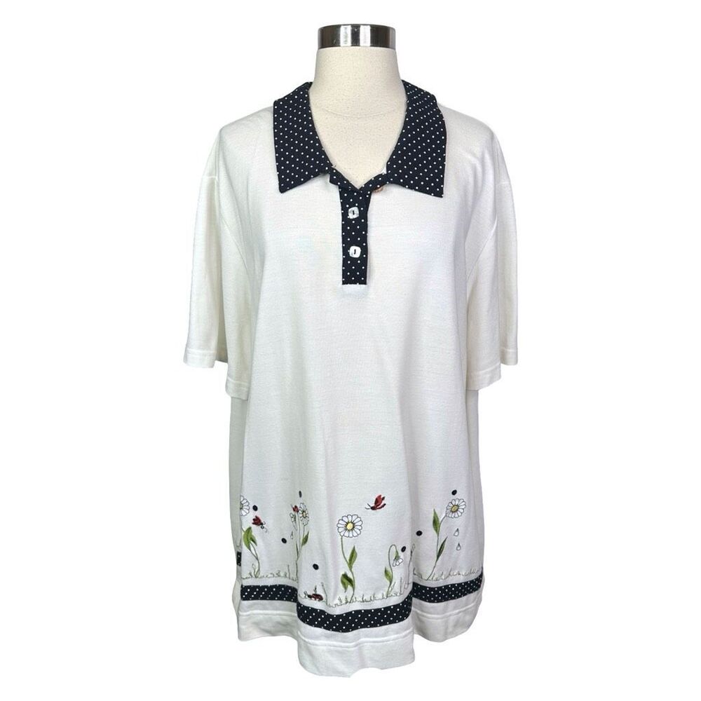 Vintage 90’s Teddi Woman Embroidered Blouse - Size 2XL